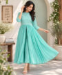 Aqua Blue A-Line Umbrella Dress
