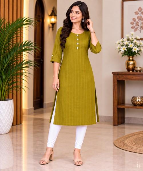 Olive green open kurti