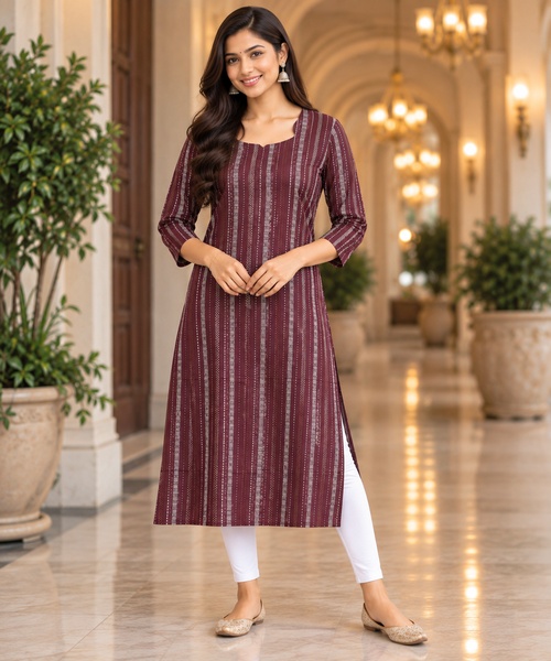 maroon open kurti