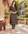 Black Geometric Printed 2Pc Co-Ord Set