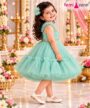 Mint Green Designer Tulle Party Wear Frock femizone 1