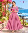 Pink Embroidered Flared Anarkali Gown Kurti femizone
