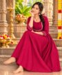 Pink Grace Embroidered Flared Anarkali Kurti femizone