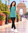 Teal Green V-Neck Western Short Top femizone
