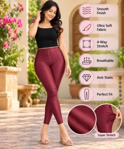 maroon_shimmer_leggings_standing_view_femizone